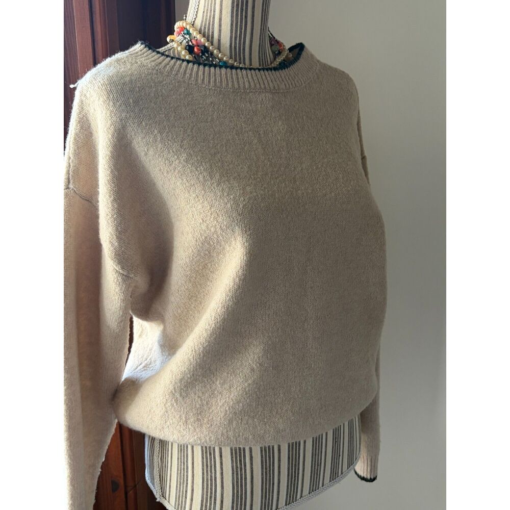 Bow-Back Tie Romantic Girly Balletcore Preppy Coquette Pullover Cream Sweater